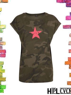 Camouflage print plussize dames t-shirt