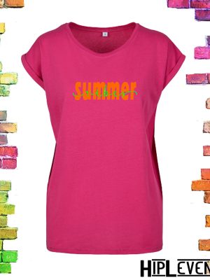 Vrolijk roze Plussize t-shirt "Summer Vibes"