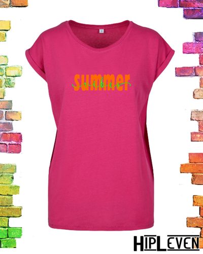 Vrolijk roze Plussize t-shirt "Summer Vibes"