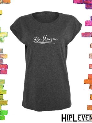 Perfect grijs Plussize t-shirt "Be Unique"