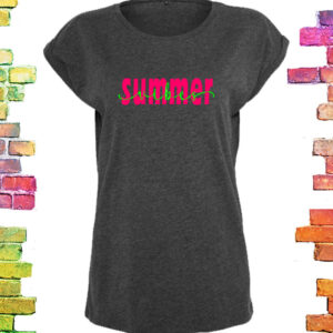 Stoer grijs Plussize t-shirt "Summer Vibes"