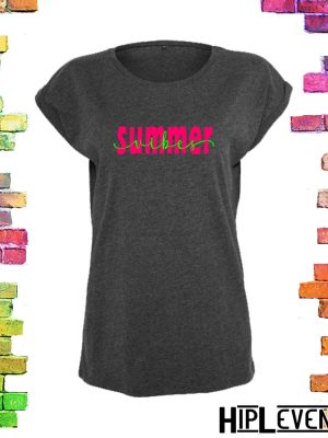 Stoer grijs Plussize t-shirt "Summer Vibes"