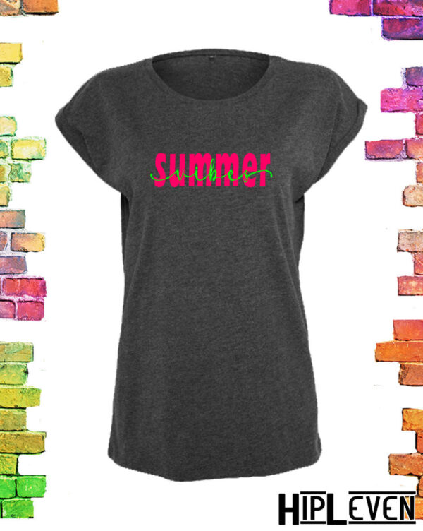 Stoer grijs Plussize t-shirt "Summer Vibes"
