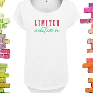 Fantastisch wit plussize dames t-shirt met lange rug met print "Limited Edition"
