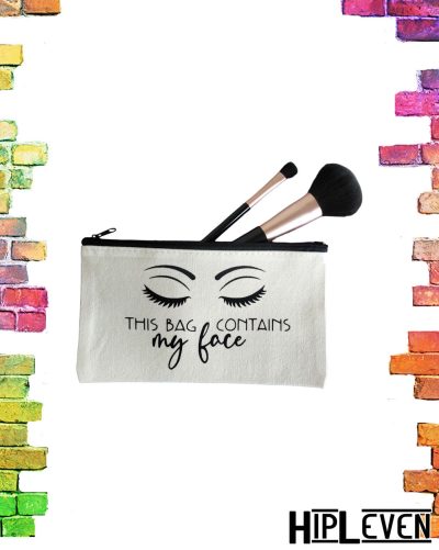 make-up tasje met tekst