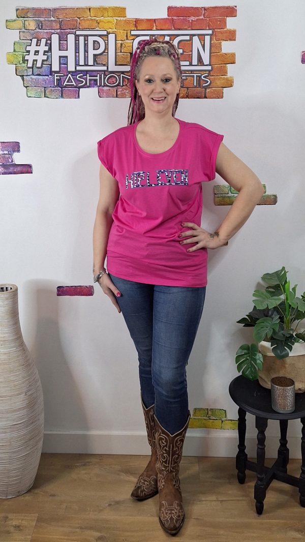 fuchsia roze Plussize dames t-shirt