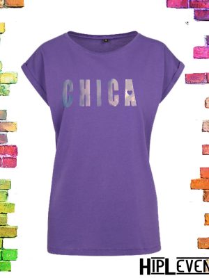 Grote maten mode paars plussize t-shirt CHICA