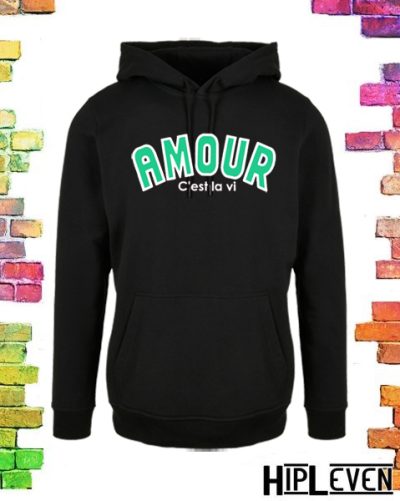 Zwarte-Dames-hoodie-plussize AMOUR